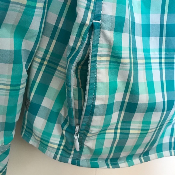 The North Face Vapor Wick Plaid Button Up Top Sz S - Picture 5 of 8